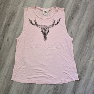 Pink Graphic Sleeveless Top